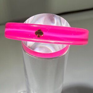 Kate Spade Hot Pink Lucite bangle Bracelet .5" Wide